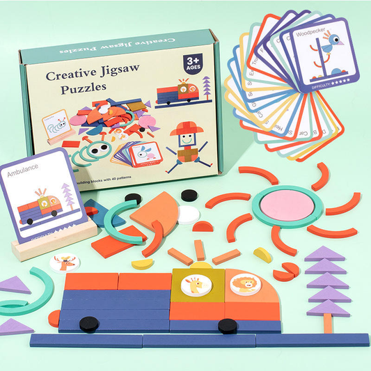 Wooden Jigsaw Puzzle Shape Builder