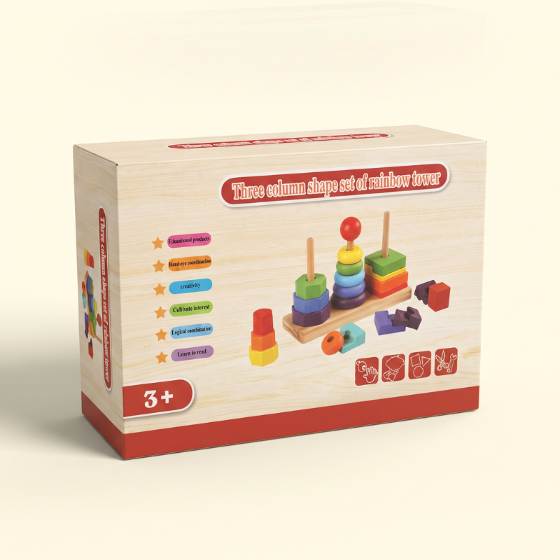3-in-1 Wooden Rainbow Tower