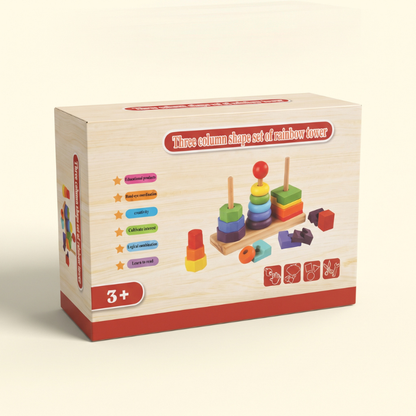 3-in-1 Wooden Rainbow Tower