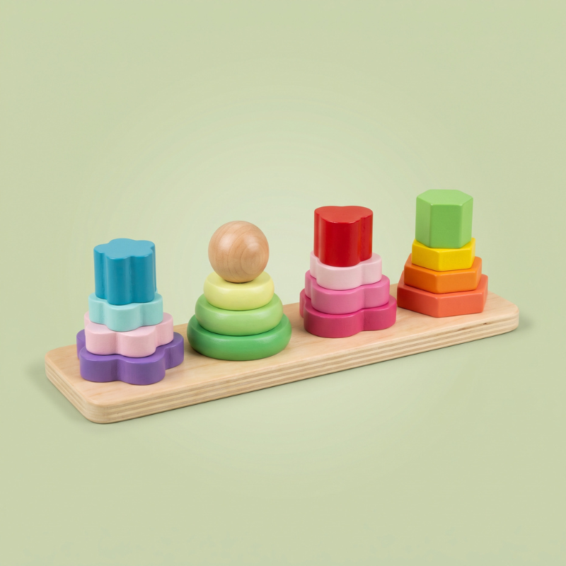 4 Column Shape Sorting Stacking Tower