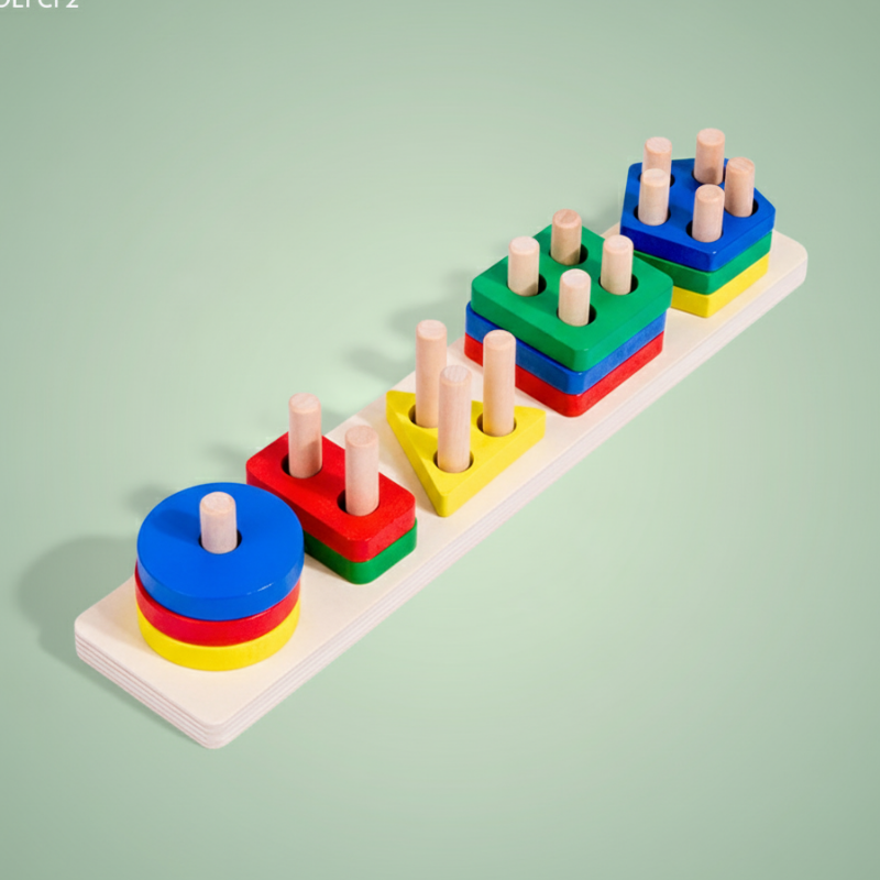 5 Column Shape Sorter and Stacking Puzzle