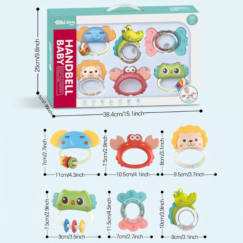 Handbell Baby Rattle (6 Pcs)