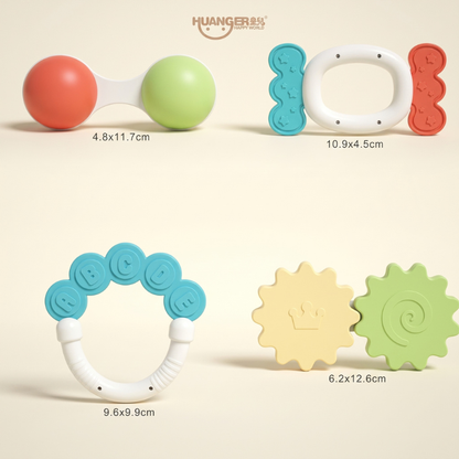 Huanger Baby Rattle Teether (4 Pcs)