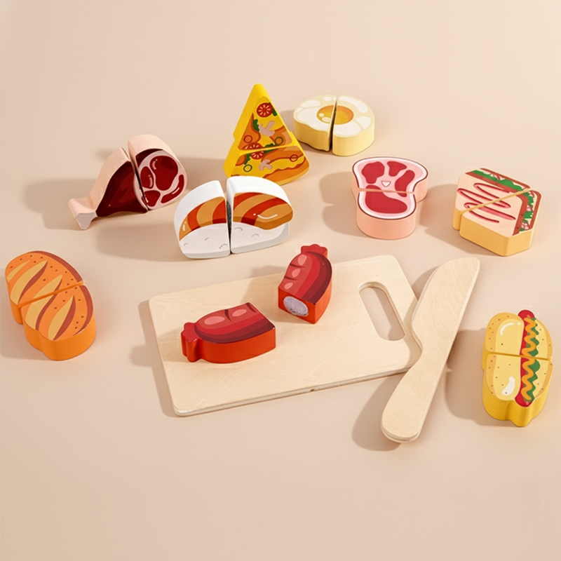 Wooden Food Cutting Set