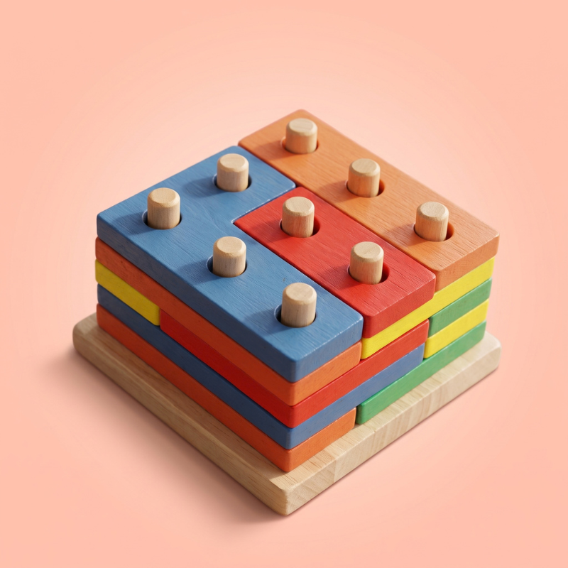 Wooden Peg Puzzle Board
