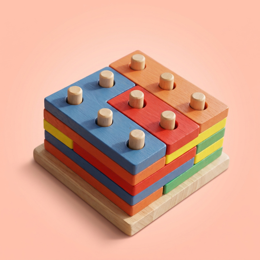 Wooden Peg Puzzle Board