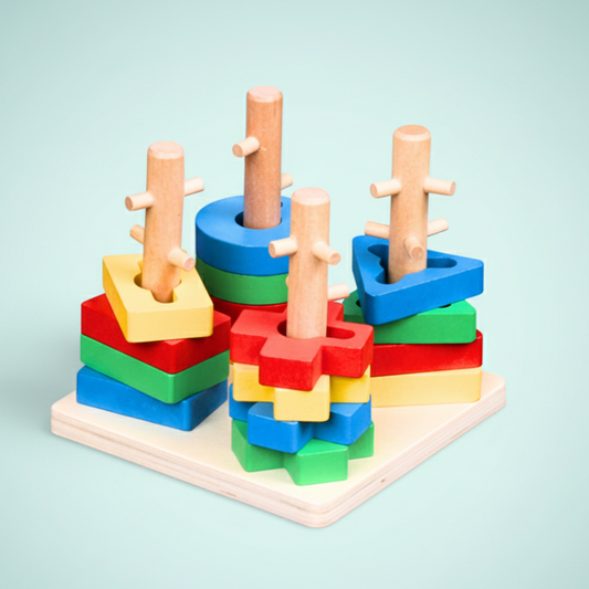 Wooden Shape Sorter (4 Coloum)