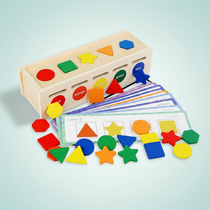 Wooden Shape & Color Sorting Box