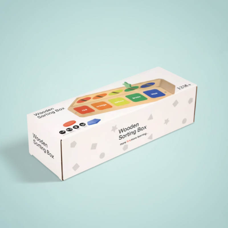 Wooden Shape & Color Sorting Box